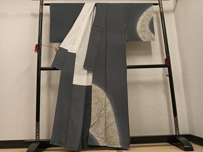 平和屋着物●訪問着　蔦の葉文　暈し染め　正絹　逸品　未使用　AABH6914ph