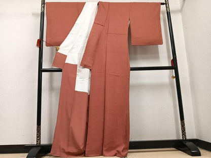 平和屋着物●本草木染作家　圓啓　江戸小紋　作家物　極小鮫小紋柄　正絹　逸品　AABH6916ph