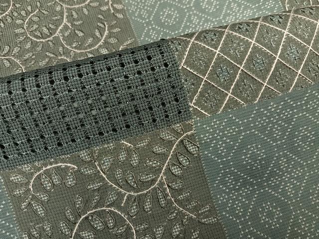 平和屋着物●本場大島紬　中国三大刺繍　汕頭刺繍　スワトウ刺繍　カタス7マルキ　市松吉祥文　正絹　逸品　未使用　AABH6923ph