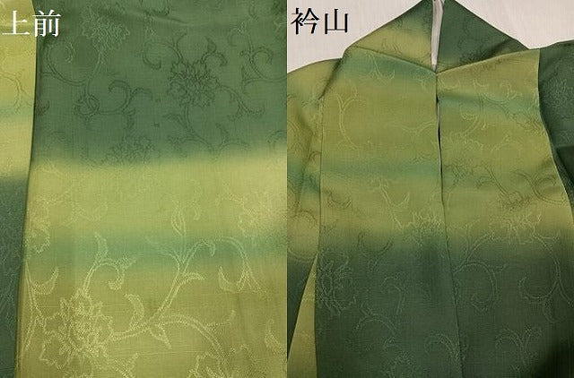 平和屋着物●お召　花唐草地紋　正絹　逸品　AABH6928ph 平和屋着物○お召 花唐草地紋 正絹 逸品 AABH6928ph