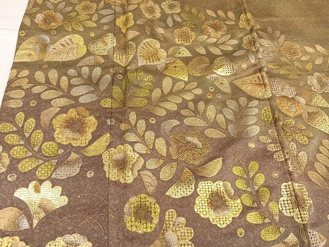平和屋着物●訪問着　辻が花　中国三大刺繍　スワトウ刺繍　汕頭刺繍　暈し染め　金通し地　正絹　逸品　AABH6932ph 平和屋着物○訪問着 辻が花 中国三大刺繍 スワトウ刺繍 汕頭刺繍 暈し