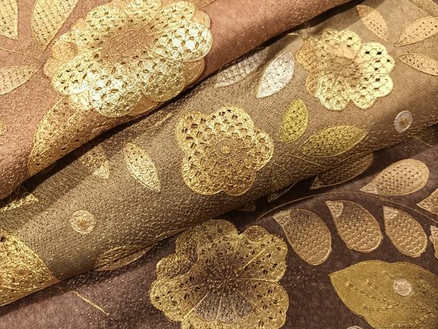 平和屋着物●訪問着　辻が花　中国三大刺繍　スワトウ刺繍　汕頭刺繍　暈し染め　金通し地　正絹　逸品　AABH6932ph