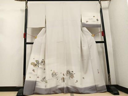 平和屋着物●訪問着　作家物　香琳　手描き　七福神　正絹　逸品　AABH6940ph