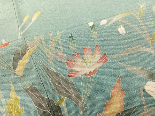 平和屋着物●本加賀友禅作家　田丸幸子　訪問着　草花文　暈し染め　正絹　逸品　AABH6946ph