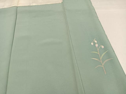 平和屋着物●本加賀友禅作家　田丸幸子　訪問着　草花文　暈し染め　正絹　逸品　AABH6946ph