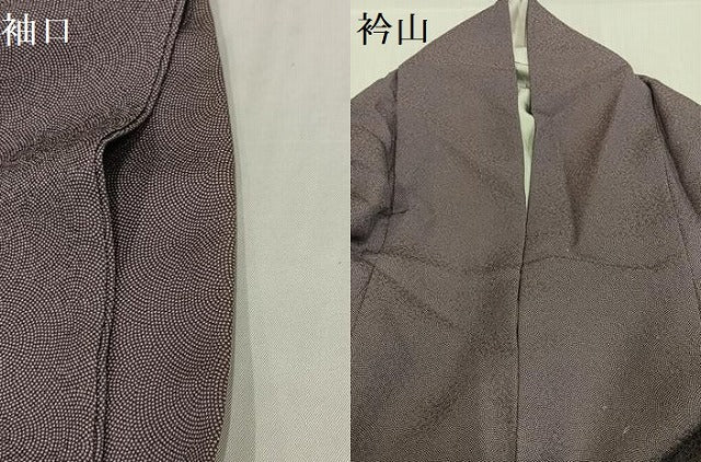 平和屋着物●江戸小紋　草木染　極小鮫小紋柄　反端付き　正絹　逸品　AABH6950ph