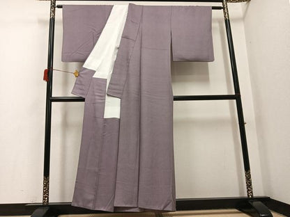 平和屋着物●江戸小紋　草木染　極小鮫小紋柄　反端付き　正絹　逸品　AABH6950ph
