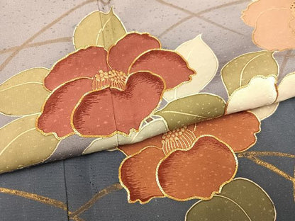 平和屋着物●訪問着　駒刺繍　枝花文　暈し染め　金彩　ますいわ屋扱い　正絹　逸品　AABH6956ph