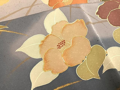 平和屋着物●訪問着　駒刺繍　枝花文　暈し染め　金彩　ますいわ屋扱い　正絹　逸品　AABH6956ph