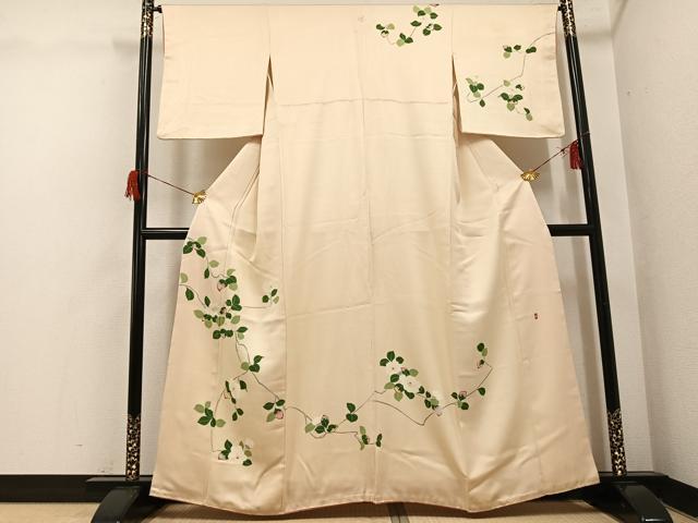 平和屋着物●本加賀友禅作家　松任いち　訪問着　枝椿　正絹　逸品　AABH6958ph