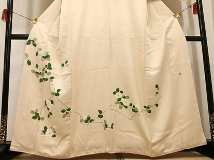 平和屋着物●本加賀友禅作家　松任いち　訪問着　枝椿　正絹　逸品　AABH6958ph