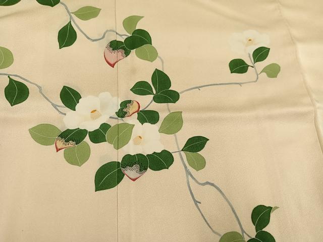 平和屋着物●本加賀友禅作家　松任いち　訪問着　枝椿　正絹　逸品　AABH6958ph