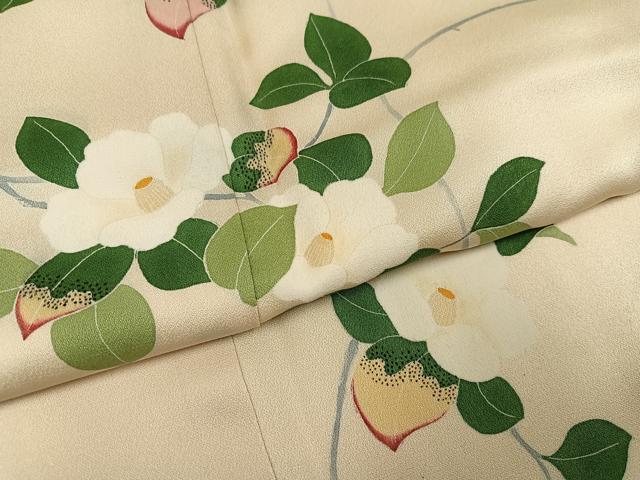 平和屋着物●本加賀友禅作家　松任いち　訪問着　枝椿　正絹　逸品　AABH6958ph