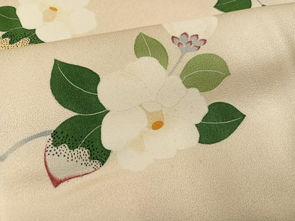 平和屋着物●本加賀友禅作家　松任いち　訪問着　枝椿　正絹　逸品　AABH6958ph