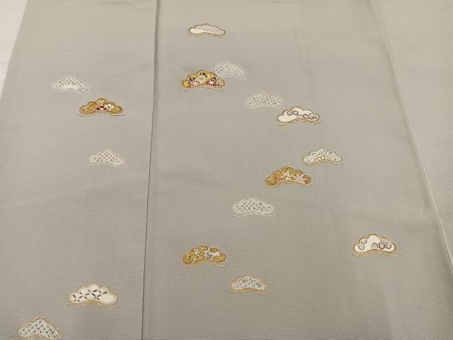 平和屋着物●訪問着　友禅　松　草花文　金彩　正絹　逸品　AABH6959ph