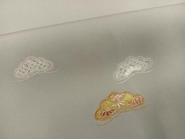 平和屋着物●訪問着　友禅　松　草花文　金彩　正絹　逸品　AABH6959ph