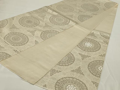 平和屋着物◎六通柄　本袋帯　手織錦　花丸文　純銀箔100％　正絹　逸品　AABH6964ou