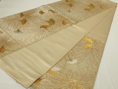 平和屋着物◎六通柄袋帯　乱菊　金銀糸　正絹　逸品　AABH6977ou
