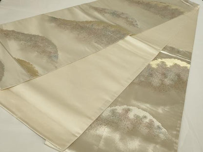 平和屋着物◎六通柄袋帯　遠山　紗摺箔　正絹　逸品　AABH6984ou