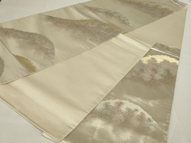 平和屋着物◎六通柄袋帯　遠山　紗摺箔　正絹　逸品　AABH6984ou