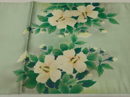 平和屋着物◎太鼓柄袋帯　作家物　手描き　草花文　金彩　正絹　逸品　AABH6988ou