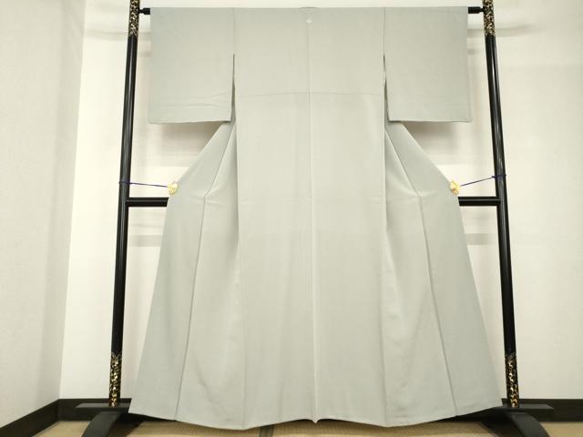 平和屋着物●上質な色無地　茶鼠色　正絹　逸品　AABH7003ck