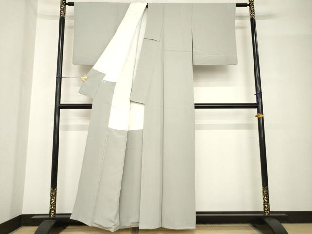 平和屋着物●上質な色無地　茶鼠色　正絹　逸品　AABH7003ck