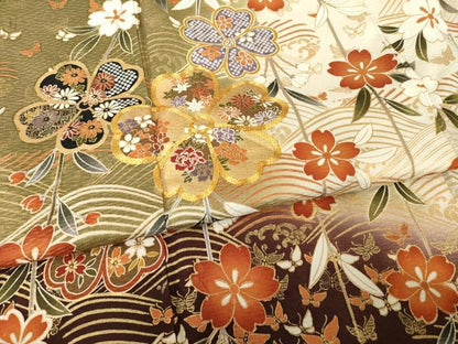 平和屋着物●豪華振袖　駒刺繍　枝垂れ桜文　暈し染め　正絹　逸品　未使用　AABH7010ck