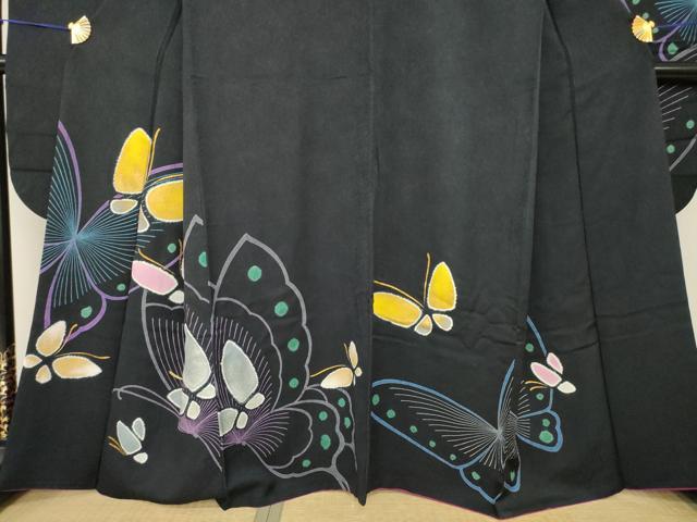 平和屋着物●豪華振袖　絞り　舞蝶文　金銀彩　正絹　逸品　AABH7011ck