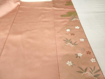 平和屋着物●豪華色留袖　駒刺繍　花筏文　金彩　正絹　逸品　未使用　AABH7012ck