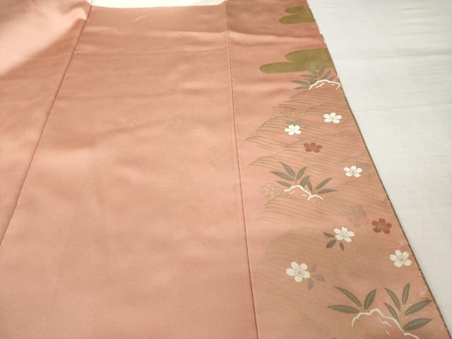 平和屋着物●豪華色留袖　駒刺繍　花筏文　金彩　正絹　逸品　未使用　AABH7012ck