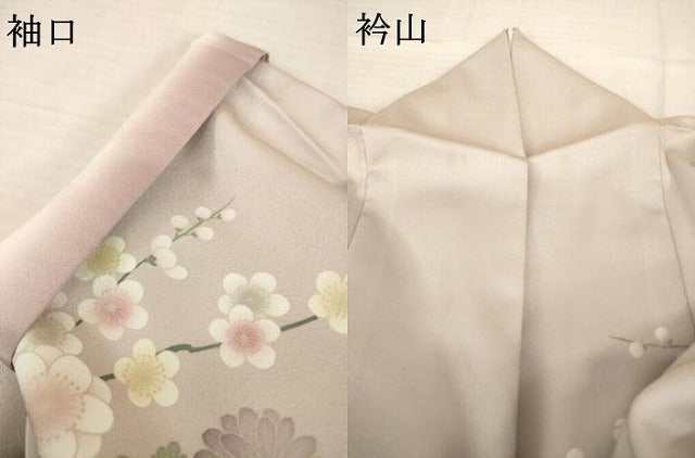 平和屋着物●訪問着　刺繍　草花文　暈し染め　金彩　洗える着物　AABH7015ck