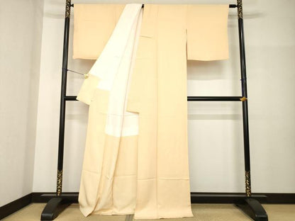 平和屋着物●上質な色無地　立波地紋　伽羅色　西武百貨店扱い　正絹　逸品　AABH7016ck