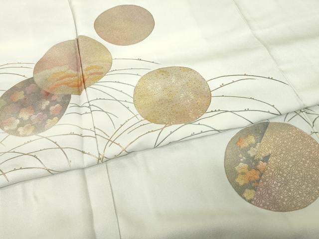 平和屋着物●金彩友禅　卓越技能者・名工・和田光正　訪問着　花丸文　金彩　正絹　逸品　AABH7017ck