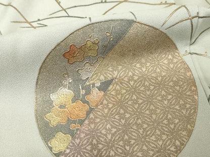 平和屋着物●金彩友禅　卓越技能者・名工・和田光正　訪問着　花丸文　金彩　正絹　逸品　AABH7017ck