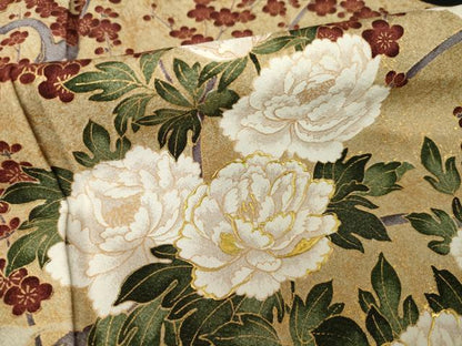 平和屋着物●豪華黒留袖　作家物　花蝶文　金彩　正絹　逸品　AABH7020ck