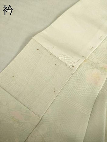 平和屋着物●長襦袢　単衣　枝花文　正絹　逸品　AABH7023ck
