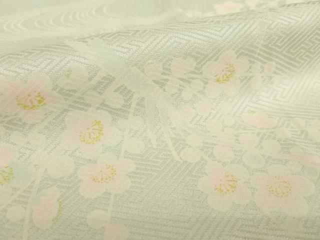 平和屋着物●長襦袢　単衣　枝花文　正絹　逸品　AABH7023ck