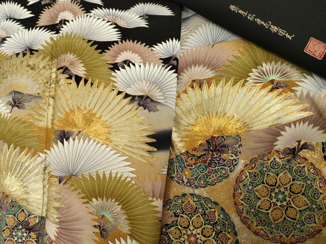 平和屋着物●世界的ファッションデザイナー 山本寛斎 kansaiブランド 黒留袖 駒刺繍 懸崖松唐花鏡図文 金彩 さが美扱い 逸品 AABH7025ck