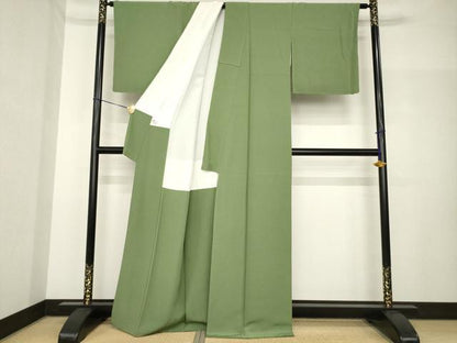 平和屋着物●上質な色無地　岩井茶色　正絹　逸品　AABH7026ck