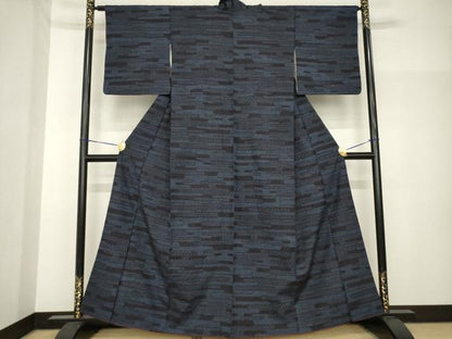 平和屋着物●結城紬　エ霞文　正絹　逸品　AABH7033ck