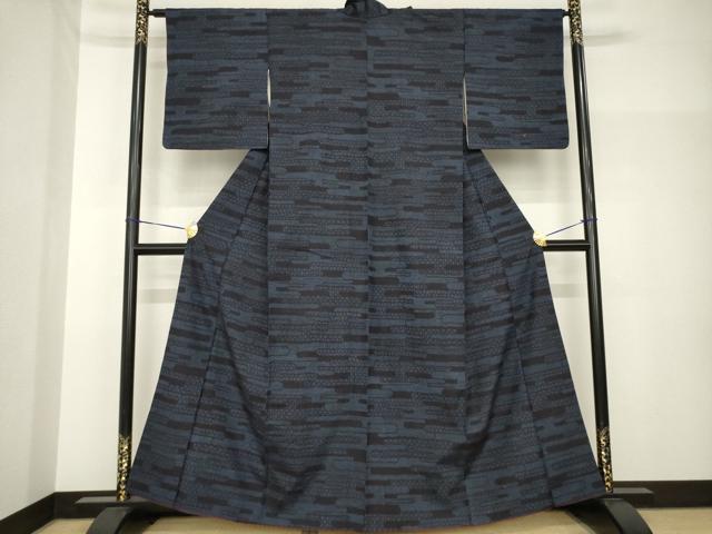 平和屋着物●結城紬　エ霞文　正絹　逸品　AABH7033ck