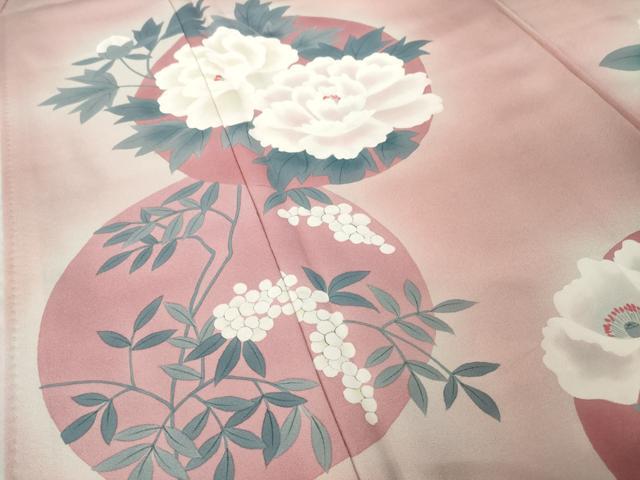 平和屋着物●豪華振袖　手描き　花丸文　暈し染め　正絹　逸品　AABH7040ck