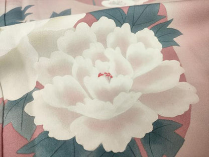 平和屋着物●豪華振袖　手描き　花丸文　暈し染め　正絹　逸品　AABH7040ck