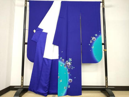 平和屋着物●豪華振袖　舞桜文　暈し染め　正絹　逸品　AABH7041ck
