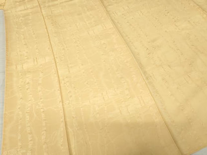 平和屋着物●上質な色無地　樹林地紋　萱草色　正絹　逸品　AABH7044ck