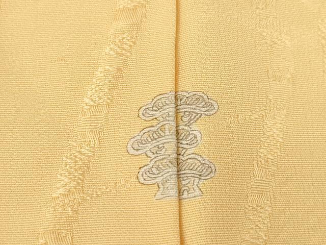 平和屋着物●上質な色無地　樹林地紋　萱草色　正絹　逸品　AABH7044ck