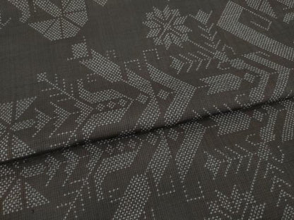 平和屋着物●本場大島紬　一元7マルキ　幾何学花文　正絹　逸品　AABH7045ck