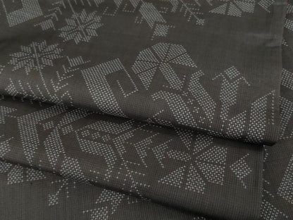 平和屋着物●本場大島紬　一元7マルキ　幾何学花文　正絹　逸品　AABH7045ck