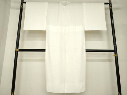 平和屋着物●長襦袢　無双仕立て　紗綾形地紋　白色　正絹　逸品　AABH7046ck